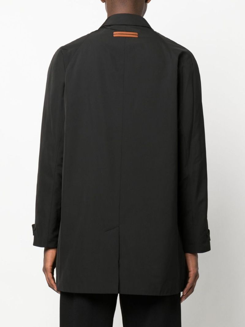 Black Padded Trench Coat