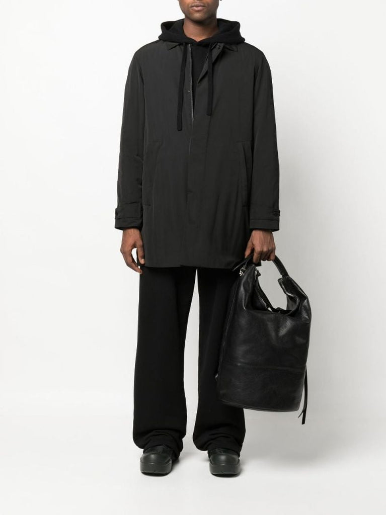 Black Padded Trench Coat