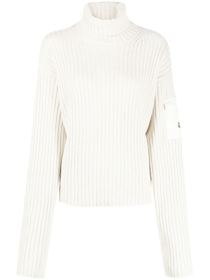 Neutral Ribbed Wool Sweater