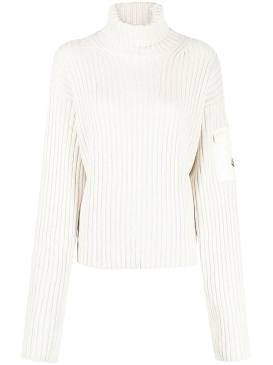 Neutral Ribbed Wool Sweater