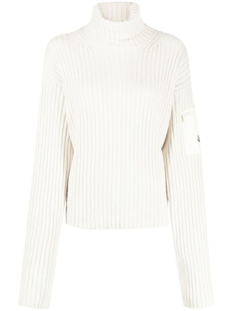 Neutral Ribbed Wool Sweater