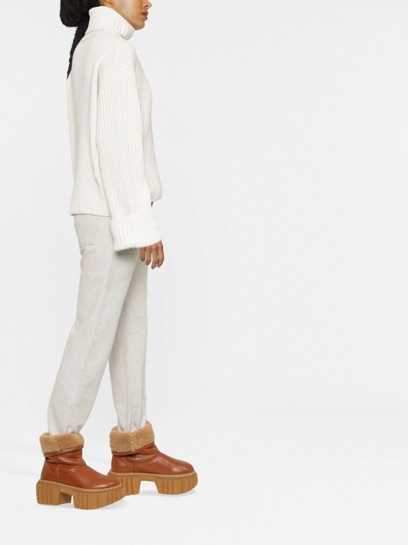 Neutral Ribbed Wool Sweater