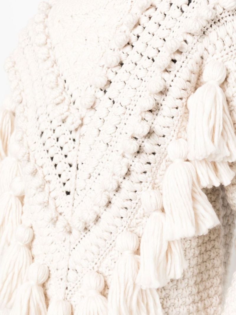 Neutral Kaleidoscope Crochet Wool Sweater