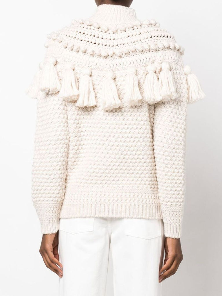 Neutral Kaleidoscope Crochet Wool Sweater