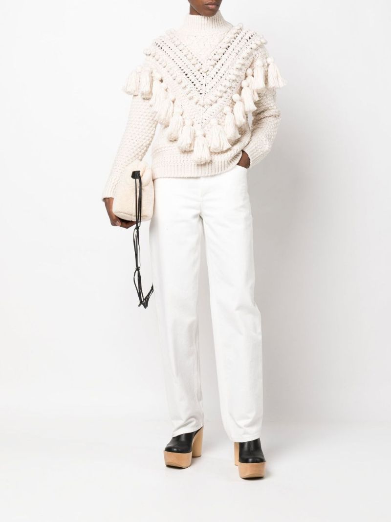 Neutral Kaleidoscope Crochet Wool Sweater
