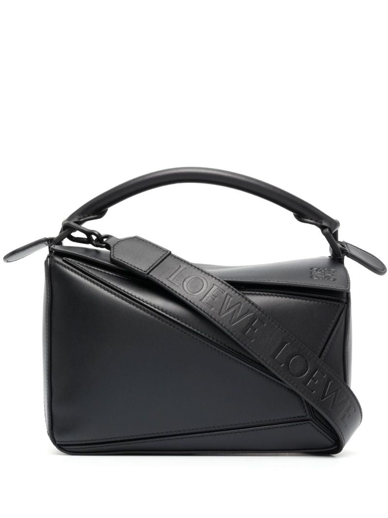 Black Small Leather Puzzle Bag