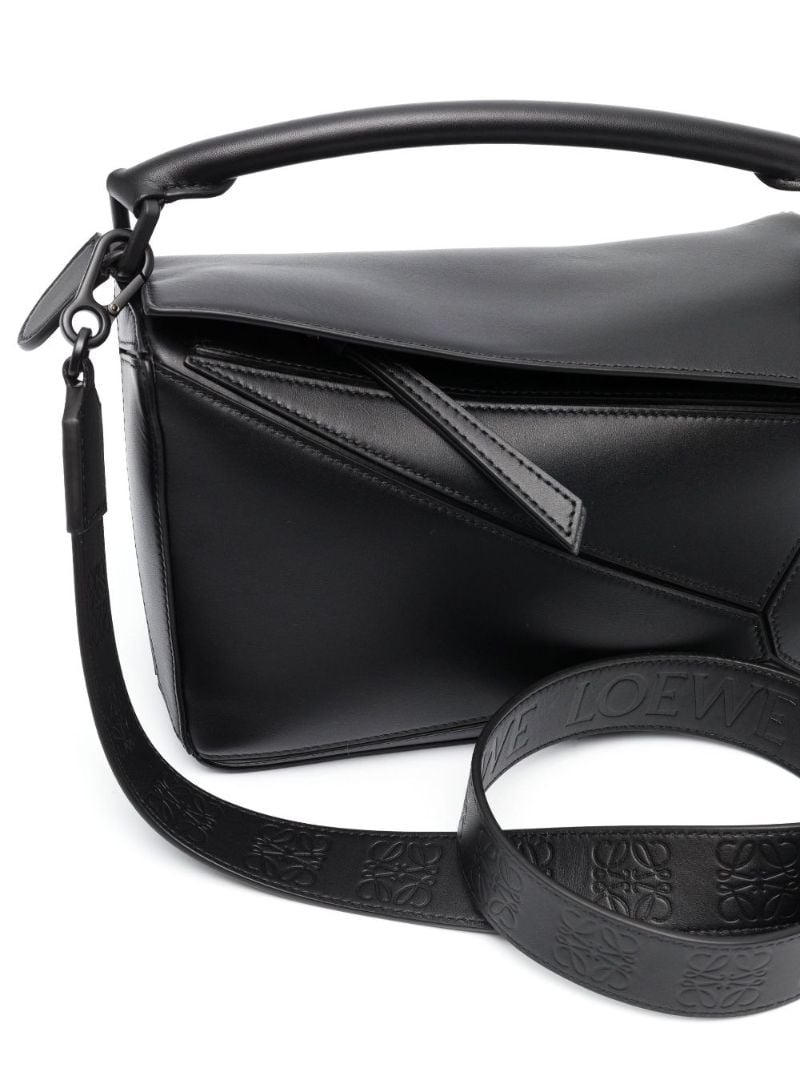 Black Small Leather Puzzle Bag