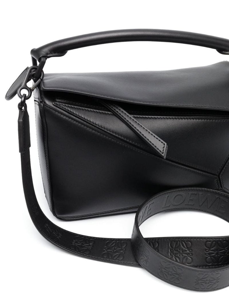 Black Small Leather Puzzle Bag