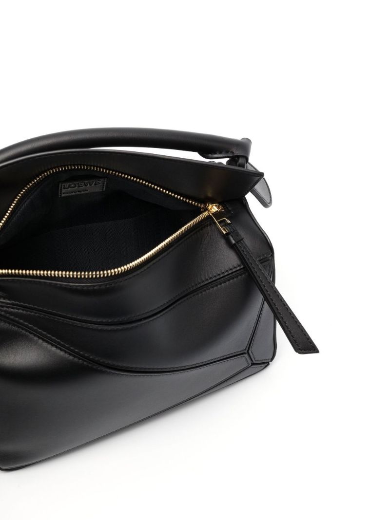 Black Small Leather Puzzle Bag