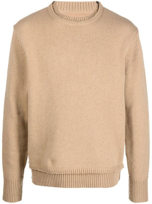 Brown Layered Crew-neck Sweater