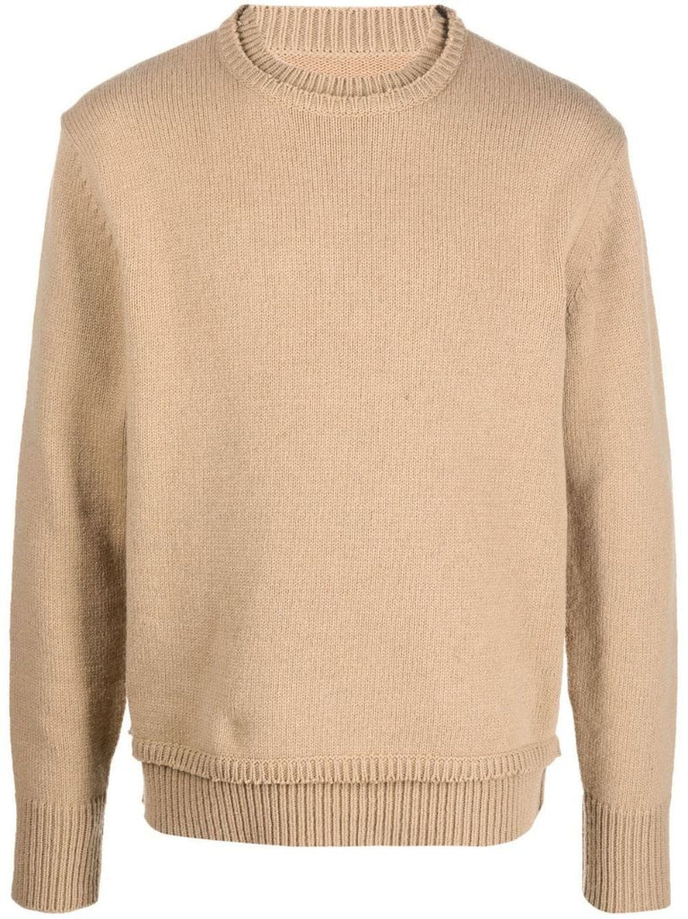 Brown Layered Crew-neck Sweater