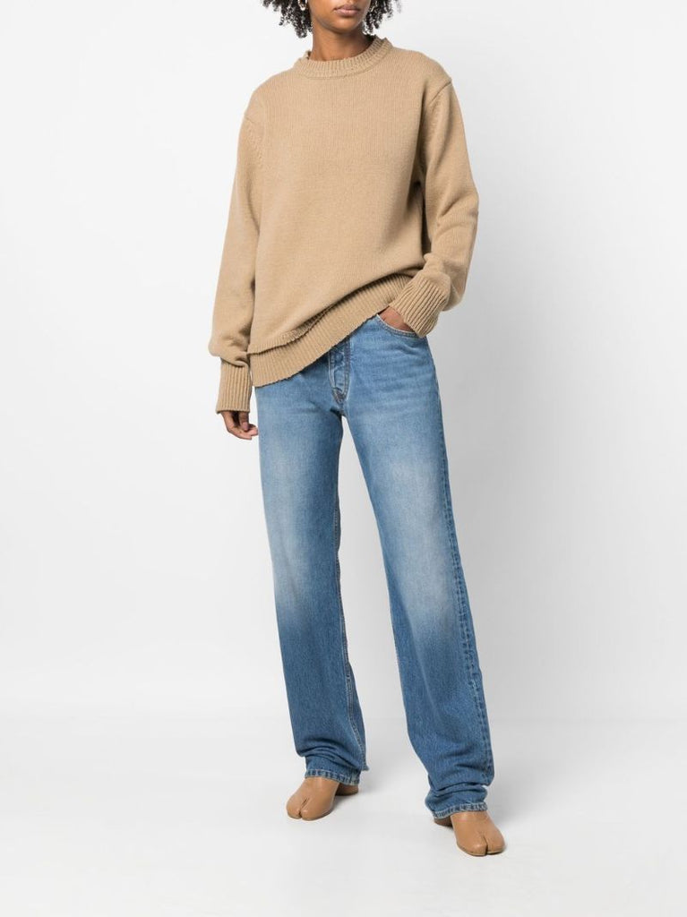 Brown Layered Crew-neck Sweater