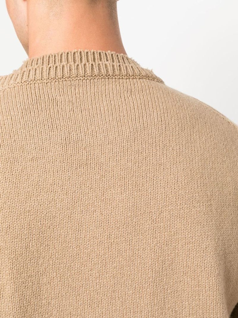 Brown Layered Crew-neck Sweater