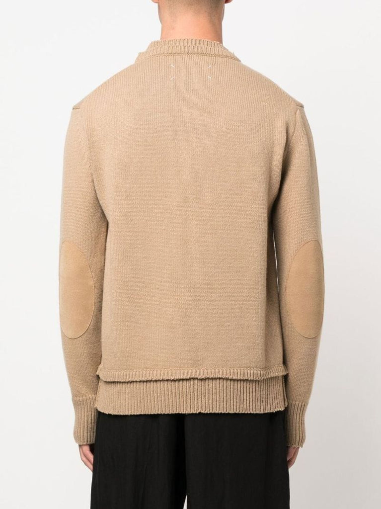 Brown Layered Crew-neck Sweater
