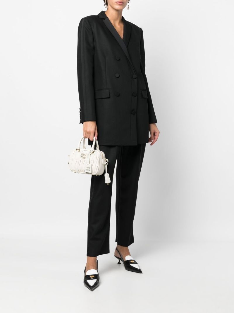 White MatelassÃ_x0083_Â© Quilted Leather Tote Bag