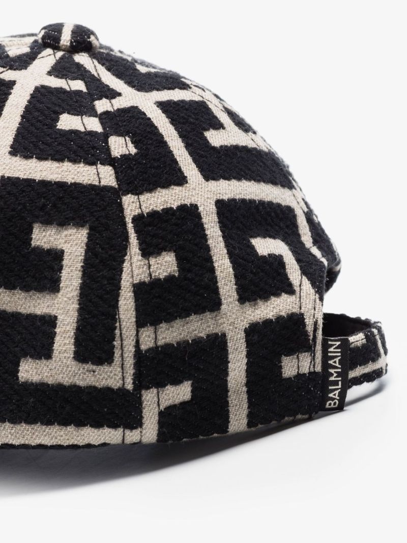 Black Monogram Jacquard Baseball Cap
