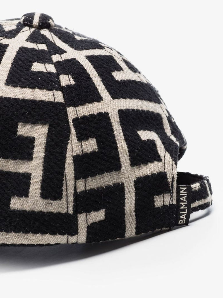 Black Monogram Jacquard Baseball Cap