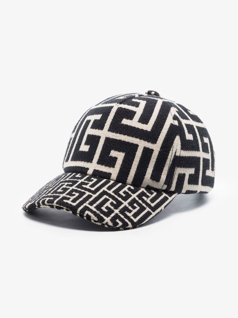 Black Monogram Jacquard Baseball Cap