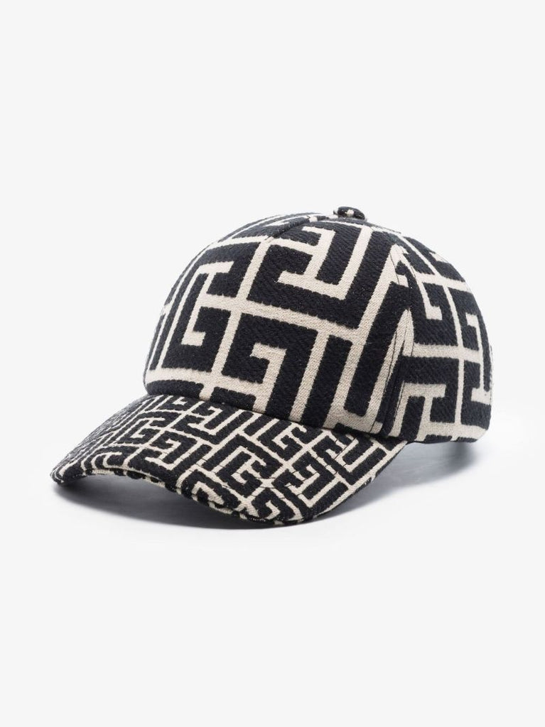Black Monogram Jacquard Baseball Cap