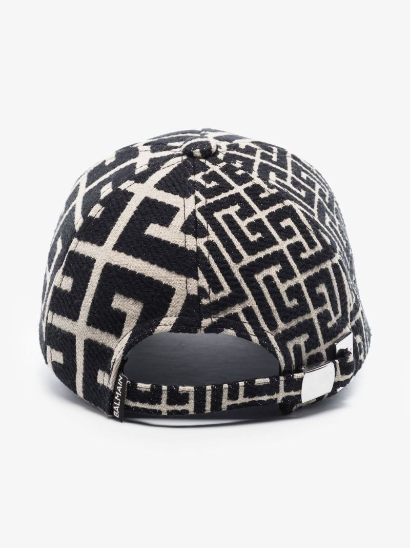 Black Monogram Jacquard Baseball Cap