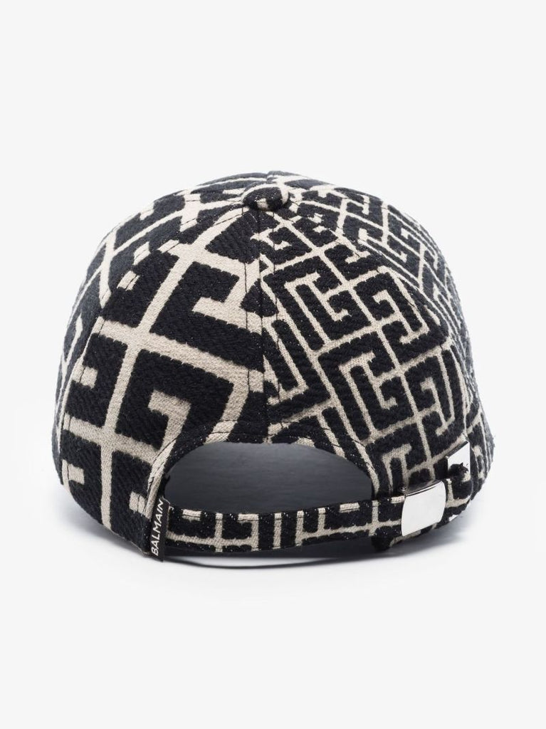 Black Monogram Jacquard Baseball Cap