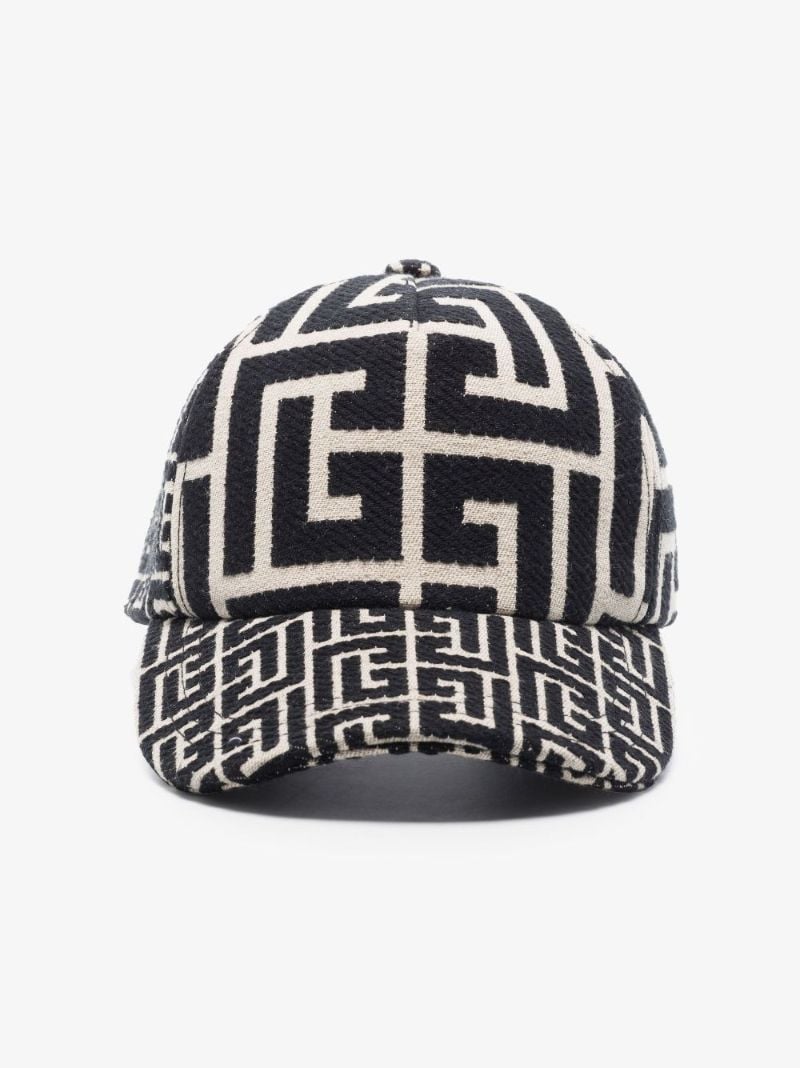 Black Monogram Jacquard Baseball Cap