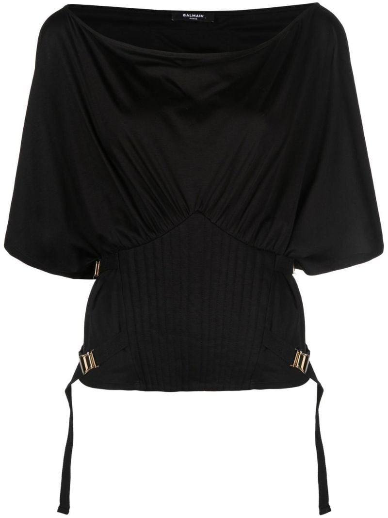 Black Buckle Detail Top