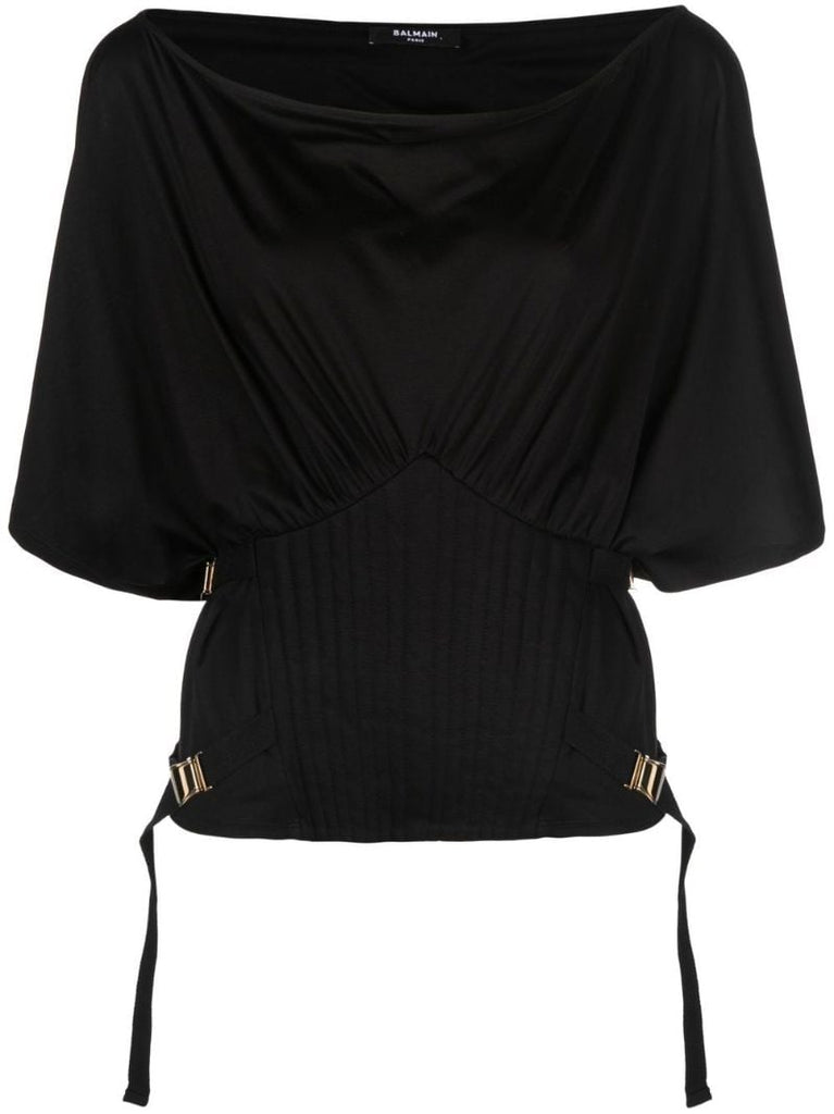Black Buckle Detail Top