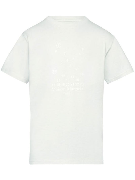 White Logo Print T-shirt