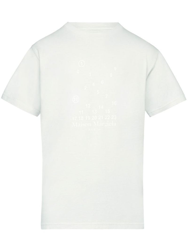 White Logo Print T-shirt