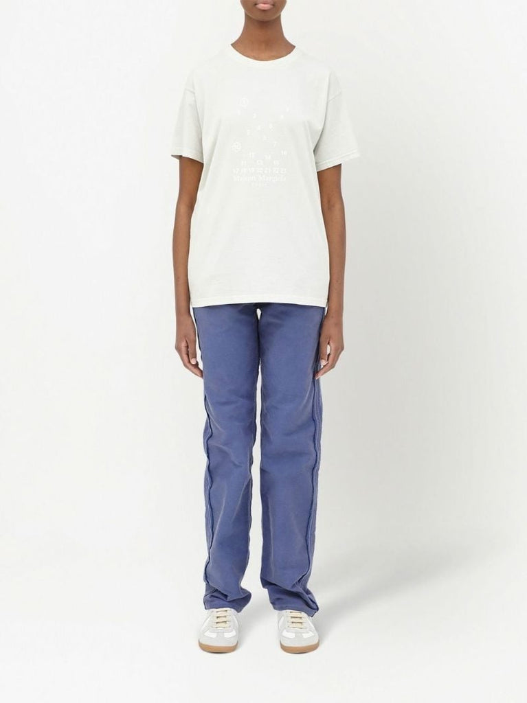 White Logo Print T-shirt