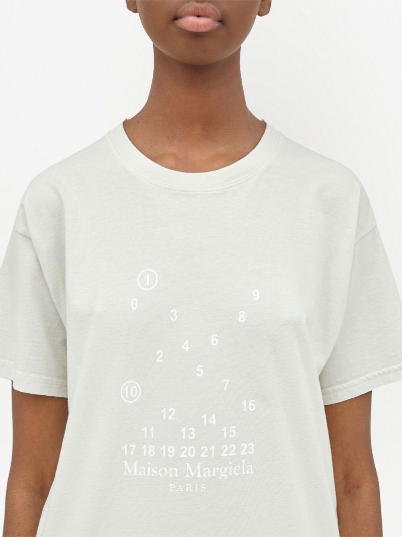 White Logo Print T-shirt