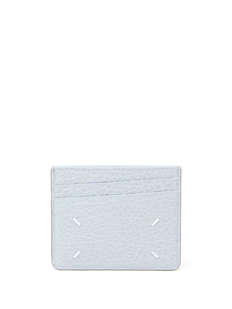 Blue Four-stitch Leather Card Holder