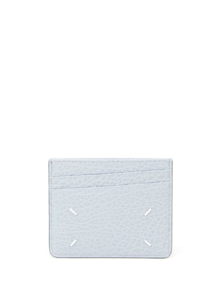 Blue Four-stitch Leather Card Holder