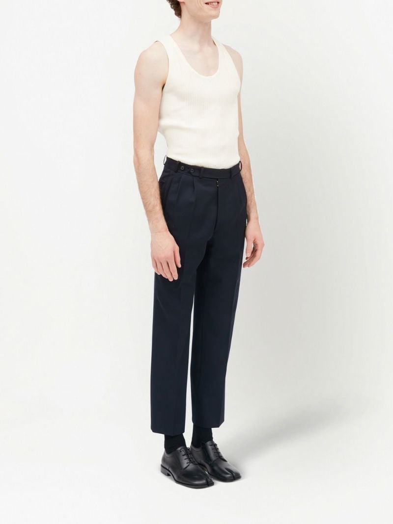 Blue Straight-leg Wool Trousers
