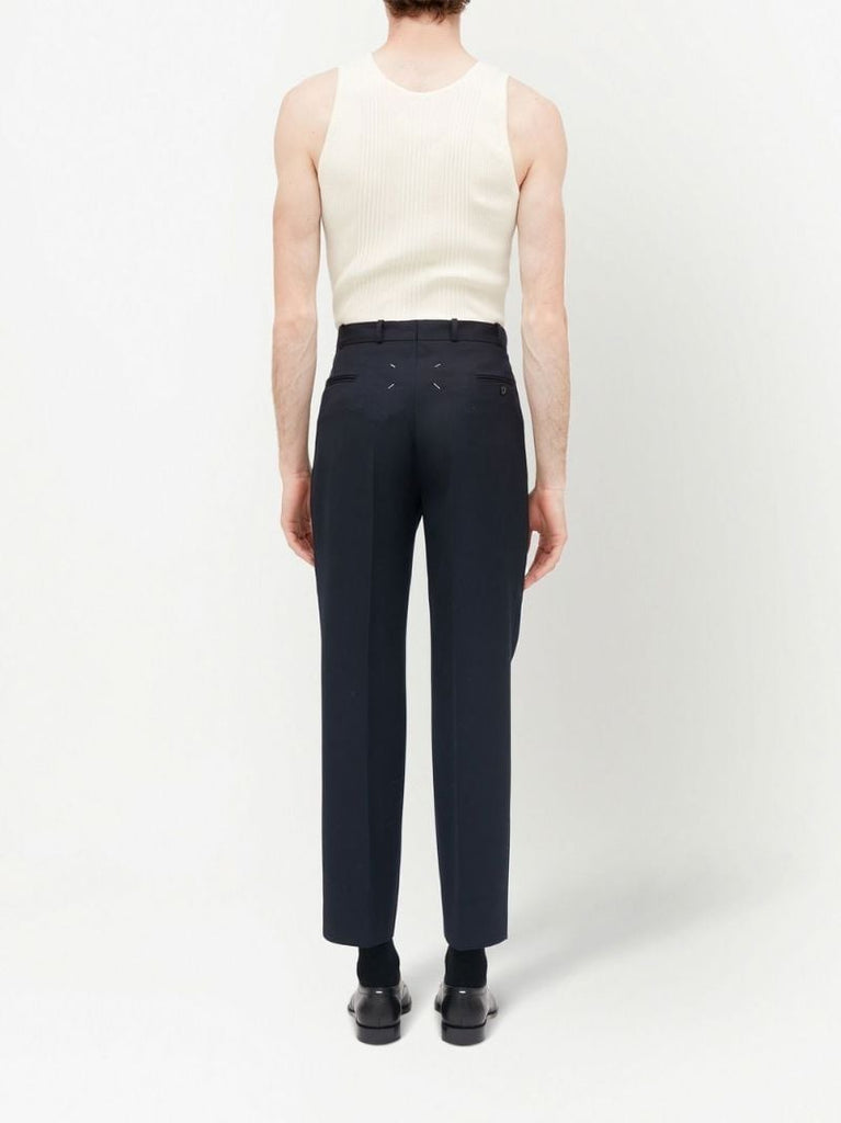Blue Straight-leg Wool Trousers