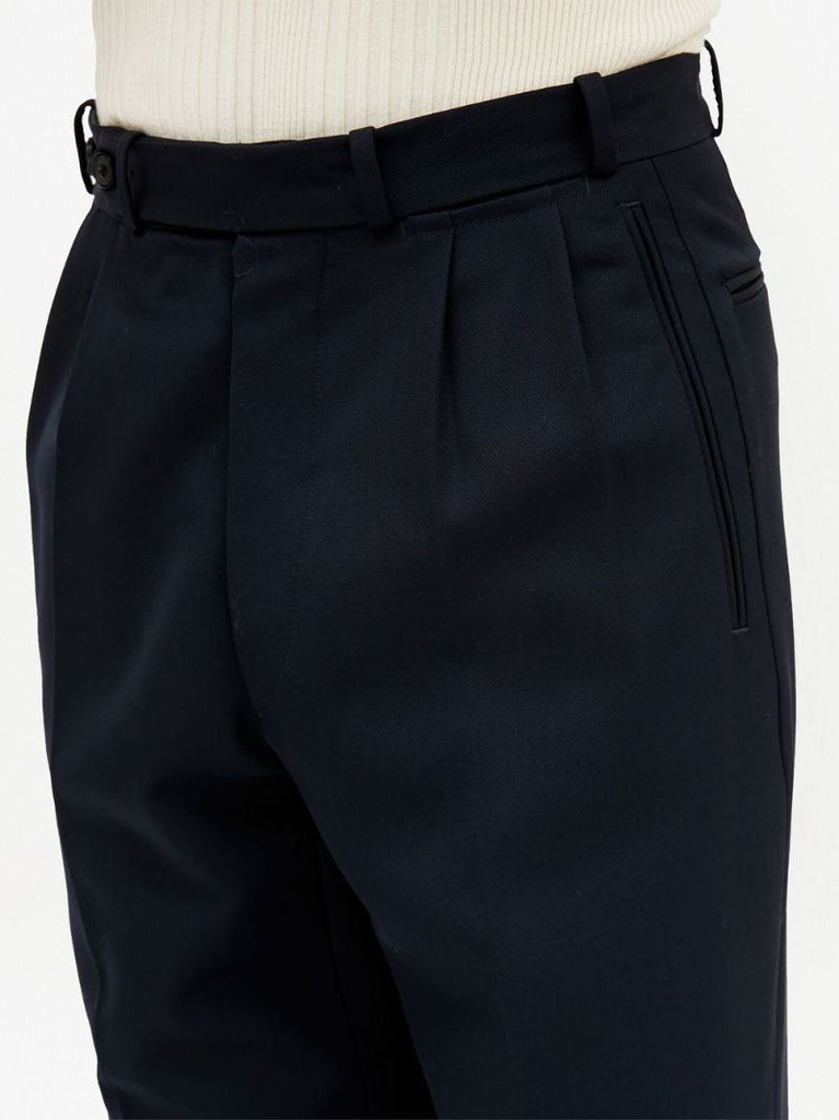 Blue Straight-leg Wool Trousers