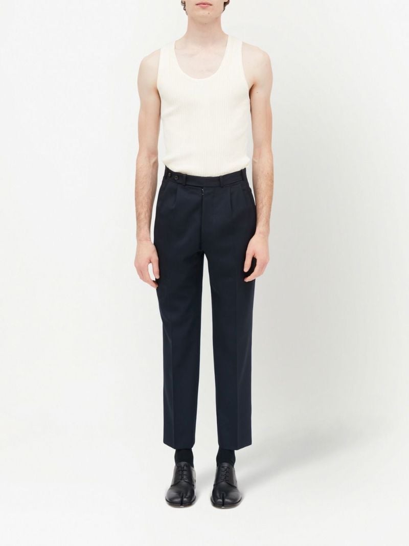 Blue Straight-leg Wool Trousers