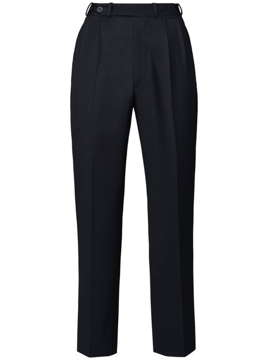 Blue Straight-leg Wool Trousers