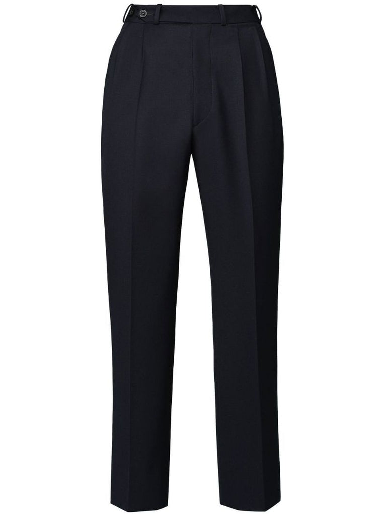 Blue Straight-leg Wool Trousers