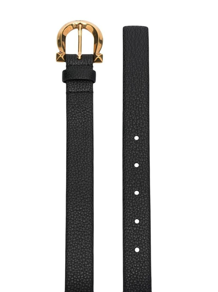 Black Gancini Leather Belt