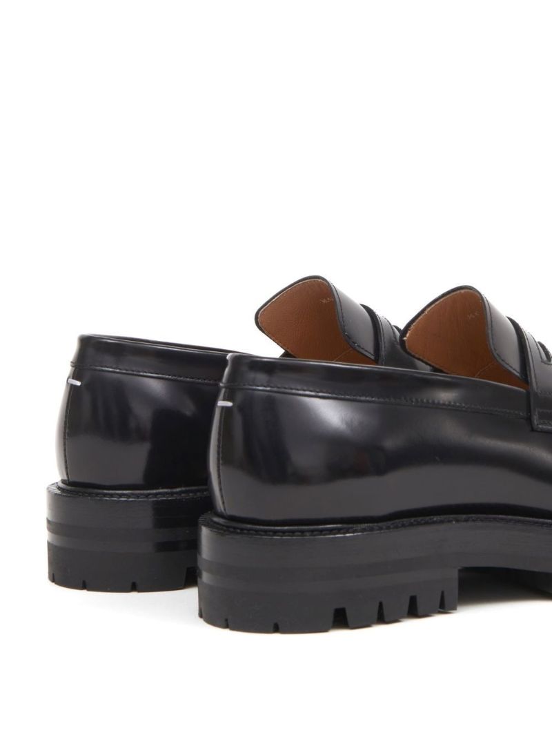 Black Tabi Leather Loafers