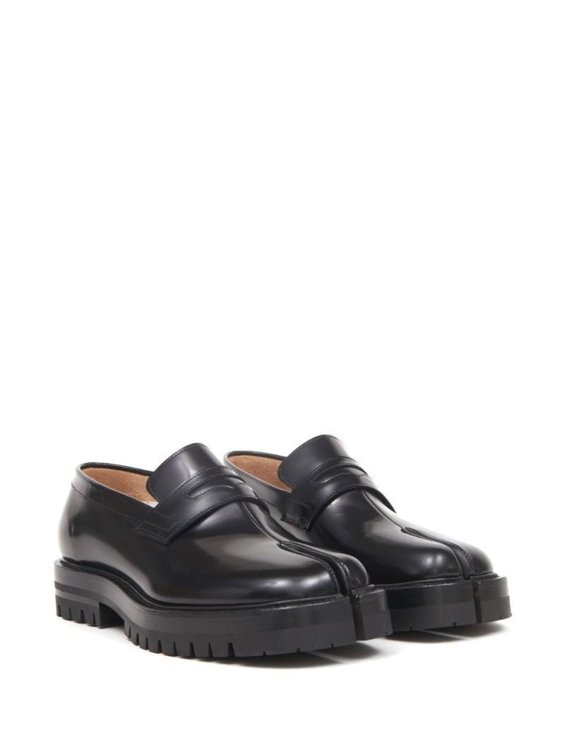 Black Tabi Leather Loafers