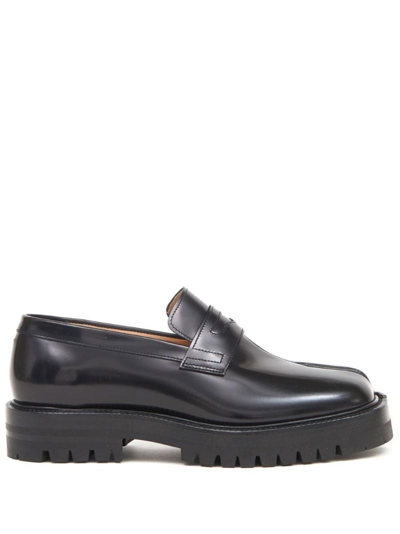 Black Tabi Leather Loafers
