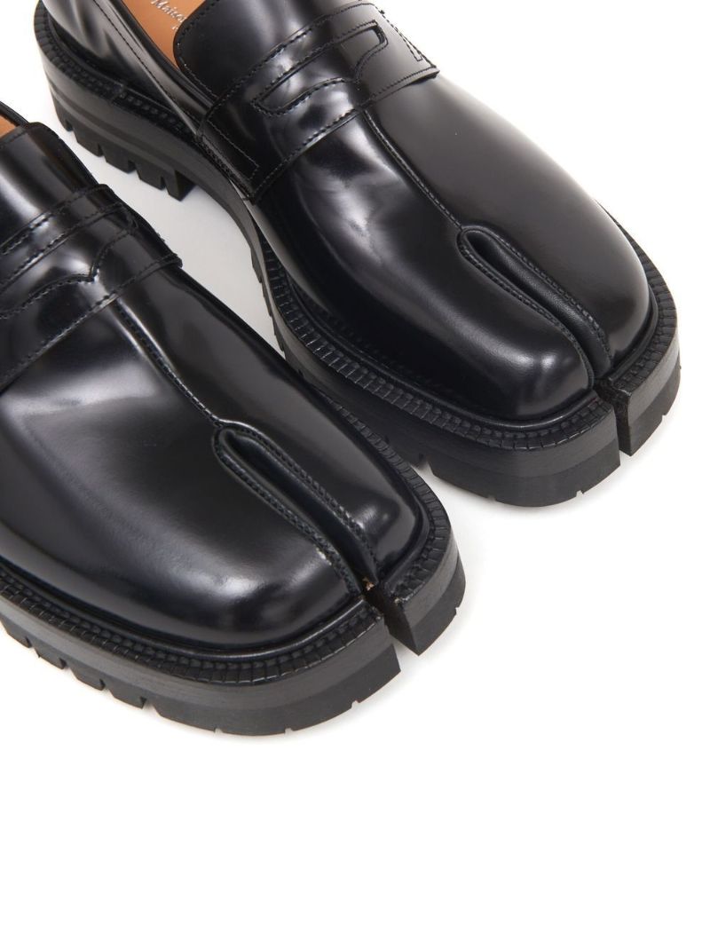 Black Tabi Leather Loafers