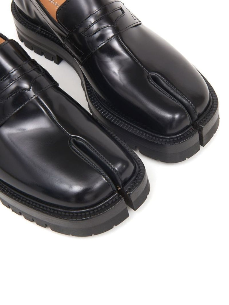 Black Tabi Leather Loafers