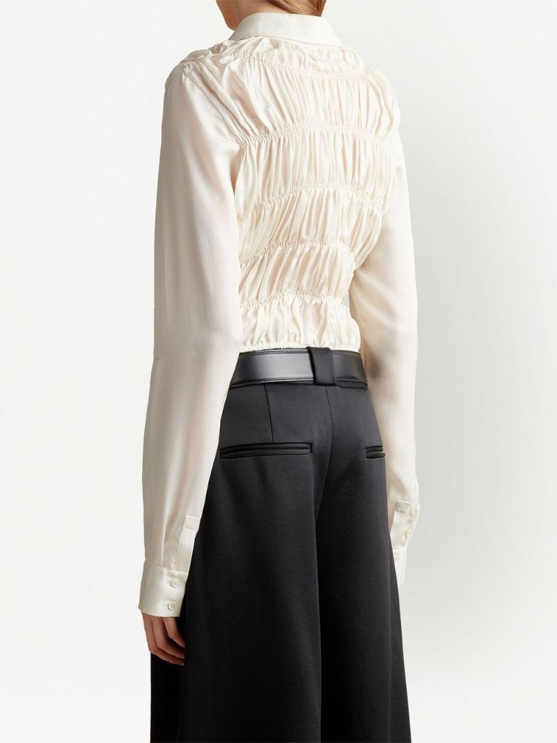 White the Brena Smocked Top