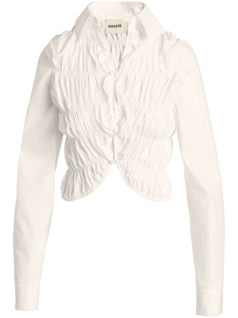 White the Brena Smocked Top