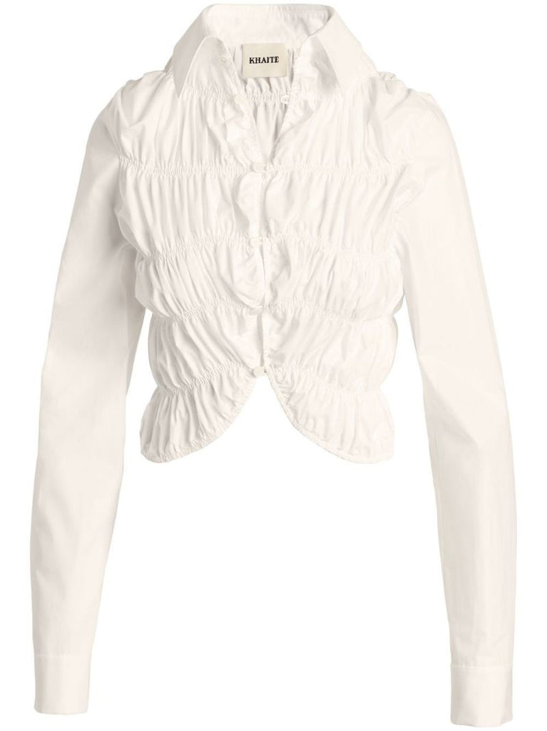 White the Brena Smocked Top
