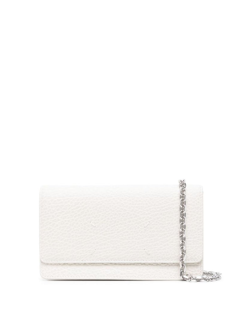 Neutral Four-stitch Leather Chain Wallet